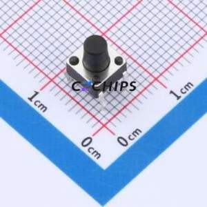 TC110416080 Tactile Switch Through hole Component (THT)-4P,6x6mm Switch Single Pole Single Throw Round Button 1.6N 8mm - Product Image 1