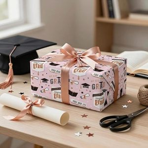 Graduation Wrapping <b>Paper</b> Pink Roll Pink digital wrapping <b>paper</b> Pink Gift Wrappign <b>Paper</b> Graduation cap <b>pattern</b> wrapping <b>paper</b> - Product Image 2