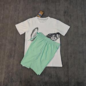 2026 Nieuwe Mode Botprint Snel Droogende T-Shirt Set Heren Dun Ademend IJs Zijde Korte Mouw Casual 2-Delig Shirts & Tops Outfit - Product Image 4