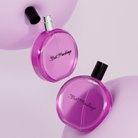 Flacon de parfum en verre rond personnalisé avec pompe pulvérisatrice, 30 ml, 50 ml, 100 ml, couleur et forme au choix