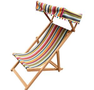 Chaise longue de plage en bois de style vintage avec parasol réglable Portable pliable avec ou sans repose-pieds pour une utilisation dans le parc - Product Image 2