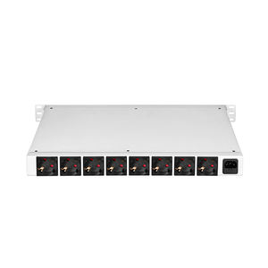 PDU commuté 19 pouces 8 voies Prises EU Une entrée Prises IEC C14 avec fusible 8 voies Petites unités de distribution d'alimentation à commutation - Product Image 2