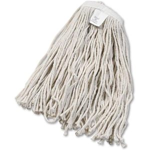 Boardwalk 2020CCT Cut-End Wet <b>Mop</b> Head White Cotton <b>Microfiber</b> Manual Wrapping Home Use 20/12/Carton - Product Image 1