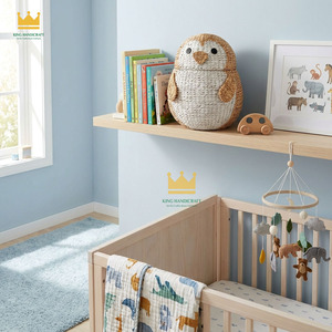 Cesta de Mimbre de Jacinto de Agua para Guardar Juguetes de Animales, Cesta de Pingüinos Tejida a Mano para Decoración de Habitación Infantil, Precio Económico - Product Image 4