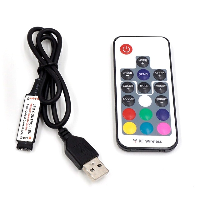 Mini 3key RF 14key 17key 21key Led Pixel Strip DC5-24V Light Controller for WS2811 WS2812B With Remote Controller