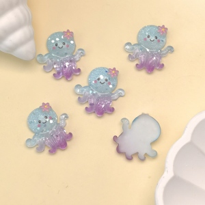 100 pièces Bling coquillage hippocampe dessin animé océan résine Cabochons pour téléphone coquille déco artisanat bijoux chapeaux pinces à cheveux accessoires - Product Image 1