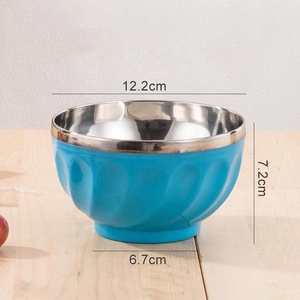 Bộ tô đựng thức ăn bằng thép không gỉ hai lớp, nhiều màu sắc, chống rò rỉ, bán chạy, gồm tô trộn, tô ăn nhẹ, tô súp, tô cơm, kèm nắp đậy - Product Image 4