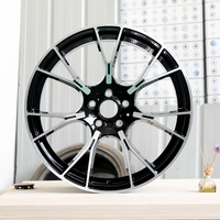Nouvelles jantes trois pièces en alliage d'aluminium à 5 trous pour voiture de tourisme, design à 6 branches, design à déport profond, noir brillant, lèvre polie, forgées, garantie à vie