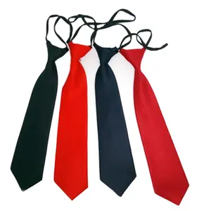 Wholesale Cheap Kids Students Necktie Blank Solid Color Polyester Necktie For Children