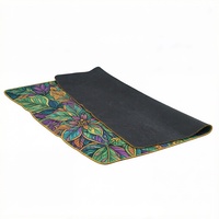 Tapis de jeu de Mahjong de luxe durable, tapis carré pour tuiles de Rummy et de Mahjong, vert citron et bleu, protection de table de Mahjong, bords cousus