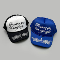 Casquettes Trucker Gothiques 'Pawns Are Sacrificed' pour Hommes et Femmes, Lot de 2, avec Ailes, en Maille, Snapback, Streetwear, Réglables, Nouveau Style