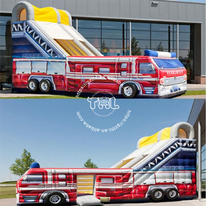 Château plein d'entrain combiné de <span class=keywords><strong>camion</strong></span> de pompiers de <span class=keywords><strong>camion</strong></span> de <span class=keywords><strong>pompier</strong></span> gonflable de nouvelle conception avec la maison de rebond de <span class=keywords><strong>camion</strong></span> de pompiers de glissière à vendre - Product Image 6