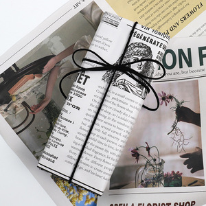 Papel de envolver para floristería, arte de flores <span class=keywords><strong>en</strong></span> inglés, periódico, flor, regalo, alta calidad - Product Image 5