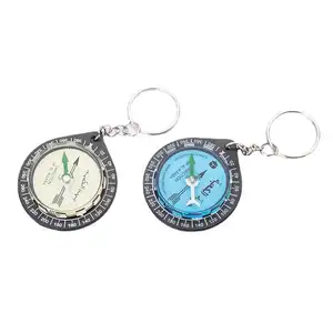 In Stock Islam Muslim Compass With Keychain Plastic Qibla Finder Compass