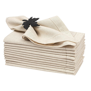 Serviettes de table élégantes brodées à la main en lin 100% serviettes de table réutilisables de haute qualité pour la maison mariage avion utilisation jetable - Product Image 5