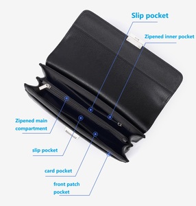 Portefeuille pour homme de haute qualité, grande capacité, en cuir véritable, anti-vol, avec serrure à code - Product Image 4
