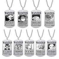 Collier Anime One Piece Luffy Zoro Ace Law Nami, Pendentif en Acier Inoxydable, Accessoire de Cosplay Tendance pour Homme et Femme