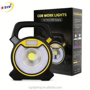 Lanterna de acampamento portátil 5w, 2400 lúmens, cob, led, trabalho luz com usb, luz de trabalho