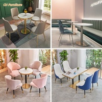 Tables et chaises de salle à manger en marbre pour restaurants occidentaux, table de salle à manger en dalle de roche commerciale avec pieds en acier inoxydable doré