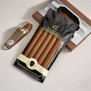 Tùy chỉnh-được Thiết kế nhôm foil tái sealable zippered Cigar Humidor túi với Mylar lớp Divider cửa sổ túi nhựa - Product Image 5