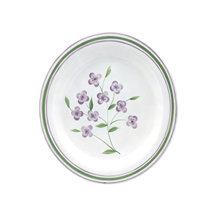 Plato de Cerámica de <span class=keywords><strong>Gres</strong></span> Pintado a Mano con Flores Moradas de 11 Pulgadas, Plato Hecho a Mano para Uso en Hoteles, Fiestas y Postres - Product Image 1