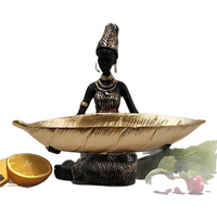 Assiette à fruits en résine pour femme africaine, style Art déco, décoration pour bureau, salon, rangement, assiette à fruits