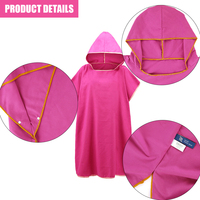 Poncho à séchage rapide avec logo personnalisé brodé, serviette de plage à capuche en microfibre pour adulte, grande serviette de bain, robe de bain absorbante pour la plage, le surf et la baignade