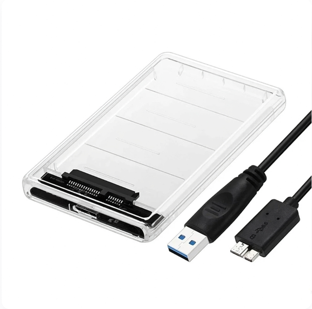 2.5 Inch Transparent HDD Case 5Gbps USB 3.0 to SATA 3.0 Adapter External Hard Drive Box SSD Enclosure 2TB