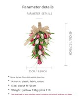 Couronnes décoratives en gros, plantes, tulipes, anneaux floraux lumineux en mousse, pour porte d'entrée, fêtes, mariages, décoration murale, fleurs artificielles
