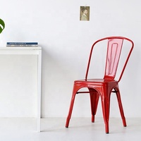 Kursi Makan Metal Retro dengan Dudukan Kayu Alami, Kursi Kafe Bistro Industrial untuk Furnitur Ruang Makan Modern