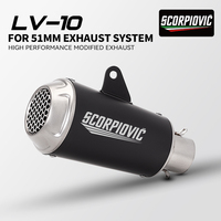 Knalpot Universal 51mm LV10 Slip-on Modifikasi Motor untuk R25 MT15 R3 MT-09 675SR ER6N PCX150 NC750
