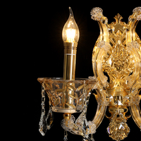 VH Lustre classique européen en cristal doré Décoration résidentielle moderne d'hôtel avec hauteur réglable pour le salon