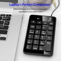 RAIKU K-601 Mini USB Wired Number Pad 23 Keys Plug and Play Numeric Keypad for Desktop Notebook