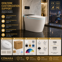 Meilleures ventes européennes : WC intelligent électrique en céramique, à poser au sol, avec bidet intégré, S-Trap/P-Trap
