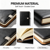 Ensemble cadeau de carnet d'affaires en PU gris avec logo personnalisé, fermeture magnétique, journal pour cadeau d'entreprise, vente en gros