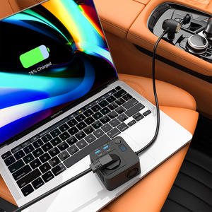 Convertisseur de courant pour voiture EU, DC vers AC, 4 ports USB, adaptateur de <span class=keywords><strong>chargeur</strong></span>, DC vers AC, <span class=keywords><strong>12V</strong></span> vers <span class=keywords><strong>220V</strong></span>, 200W, avec double type C PD3.0 USB-A QC3.0 - Product Image 3