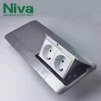 Tomacorrientes de Suelo Dobles Ocultos, Tomacorrientes de Suelo de Aluminio Personalizados, Tomacorrientes de Apertura Lenta Estándar 146-WD