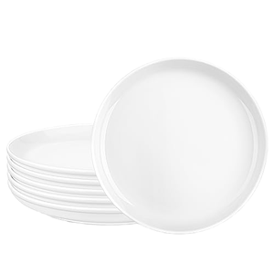 Plato de Porcelana Blanca Personalizado, Ecológico, Hecho a Mano, con Logotipo Gráfico, Borde Plateado/Dorado, Apto para Alimentos, para Fiestas - Product Image 1