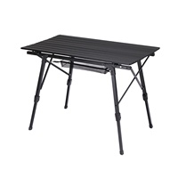 Table de camping portable YILU, légère, en aluminium, pliable, avec pieds réglables pour pique-nique