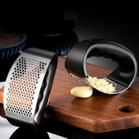 Hachoir à ail en acier inoxydable Broyeur à ail Outils de cuisine manuels Presse à ail Rocker