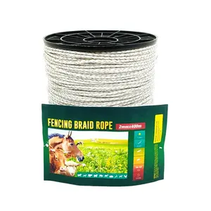 Heavy Duty Electric Fence Outdoor Fence For Horse Cattle Braided Polywire