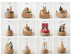 Carillon <span class=keywords><strong>in</strong></span> Legno Classico Personalizzato con Manovella, Movimenti Musicali Ecologici, Incisione LOGO, Giostra Rettangolare Decorativa, Regalo - Product Image 5