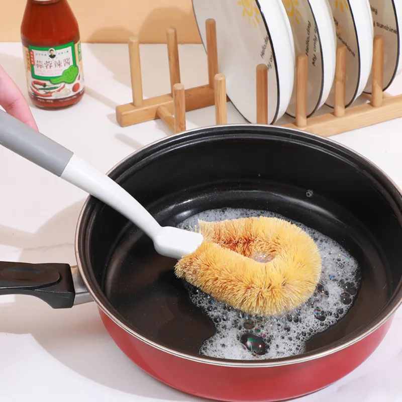 新しい素晴らしい鍋掃除ツール家庭用キッチン耐油ココナッツ皿ブラシ