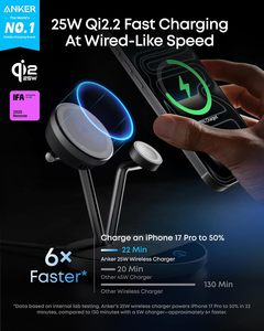 Estación de Carga Anker Prime 3 en 1, <span class=keywords><strong>Cargador</strong></span> Inalámbrico de 25W para iPhone Compatible con TEC Active Cooling - Product Image 2