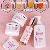 Kit de soin éclaircissant personnalisé avec logo, savon blanchissant rapide, crème visage, ensemble de soin éclaircissant au glutathion pour peaux foncées