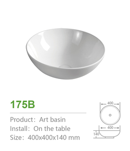 Vasque de salle de bain moderne en céramique, <span class=keywords><strong>mini</strong></span>, ronde, à poser sur comptoir, blanc brillant, compacte, résistante aux taches - Product Image 2