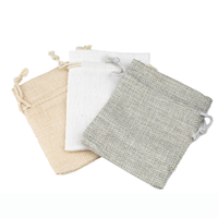 Logo personnalisé lin biologique faveurs de mariage pochette cadeau écologique jute cordon porte-clés sacs