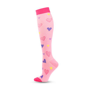 Calcetines <span class=keywords><strong>de</strong></span> Concientización sobre el Cáncer <span class=keywords><strong>de</strong></span> Mama, Calcetines <span class=keywords><strong>de</strong></span> Compresión con Lazo Rosa sobre la Pantorrilla para Mujer, Calcetines Deportivos - Product Image 5