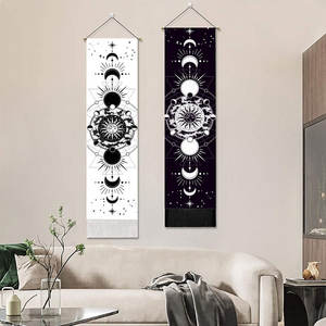 Fasi lunari Arazzo Arte Della Parete Appeso Tarocchi Stregoneria Arazzi HD Stampa Sun Moon Arazzo Psichedelico Decorazione Nappa Tappeto - Product Image 1