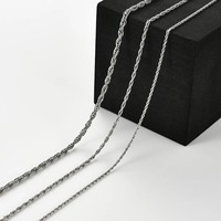 Collier en acier inoxydable, chaîne torsadée, largeur 1,8/2,3/3,5 mm, pour homme et femme, collier ras du cou, chaîne à maillons pour pendentifs, fabrication de bijoux, cadeaux